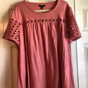 Lane Bryant Deep Rose Knit Blouse Size 26-28